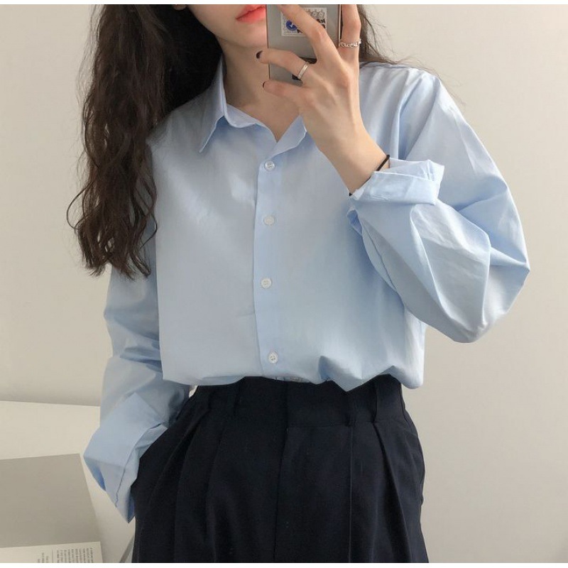 Spring and Autumn New Pure Color Korean Version Long Sleeve Shirt Women's Design Sense Niche Versatile Casual Shirt Coat 