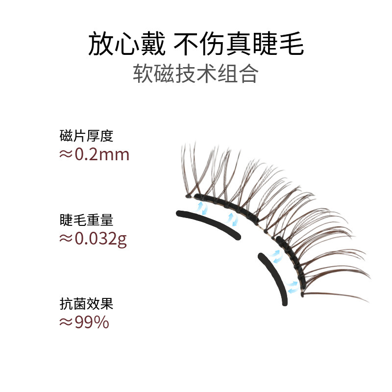 软磁假睫毛平替一对装磁铁睫毛自然仿真磁吸睫毛工厂批发|undefined