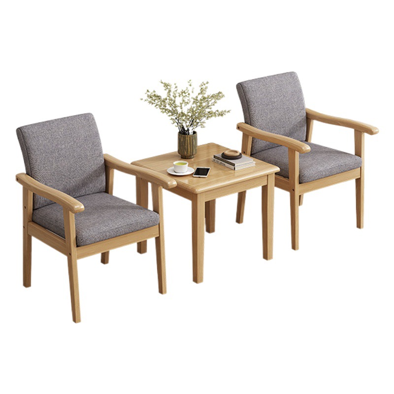 Madera maciza nórdica solo sofá silla respaldo balcón mesa de té silla casa ocio Oficina silla combinación traje