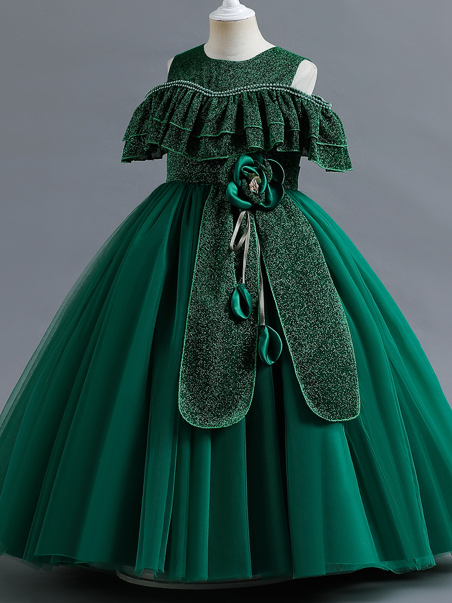 Children's Long Dress Amazon Girl's Gauze Princess Dress Little Girl's Flower Girl's Gauze Puff Dress Trendy Children's Wear