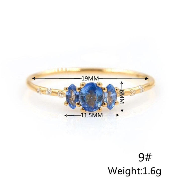 18k Simple Fashion Starry Sky Triple Zircon Copper Ring Wholesale Nihaojewelry display picture 4