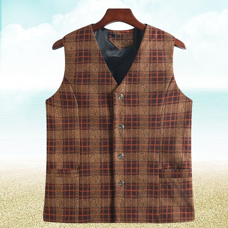 Mother's clothing, middle-aged and elderly plaid vest, new autumn style, elderly women's vest, spring and autumn style, grandma's vest Mother's clothing, middle-aged and elderly plaid vest, new autumn style, elderly women's vest, spring and autumn style, grandma's vest