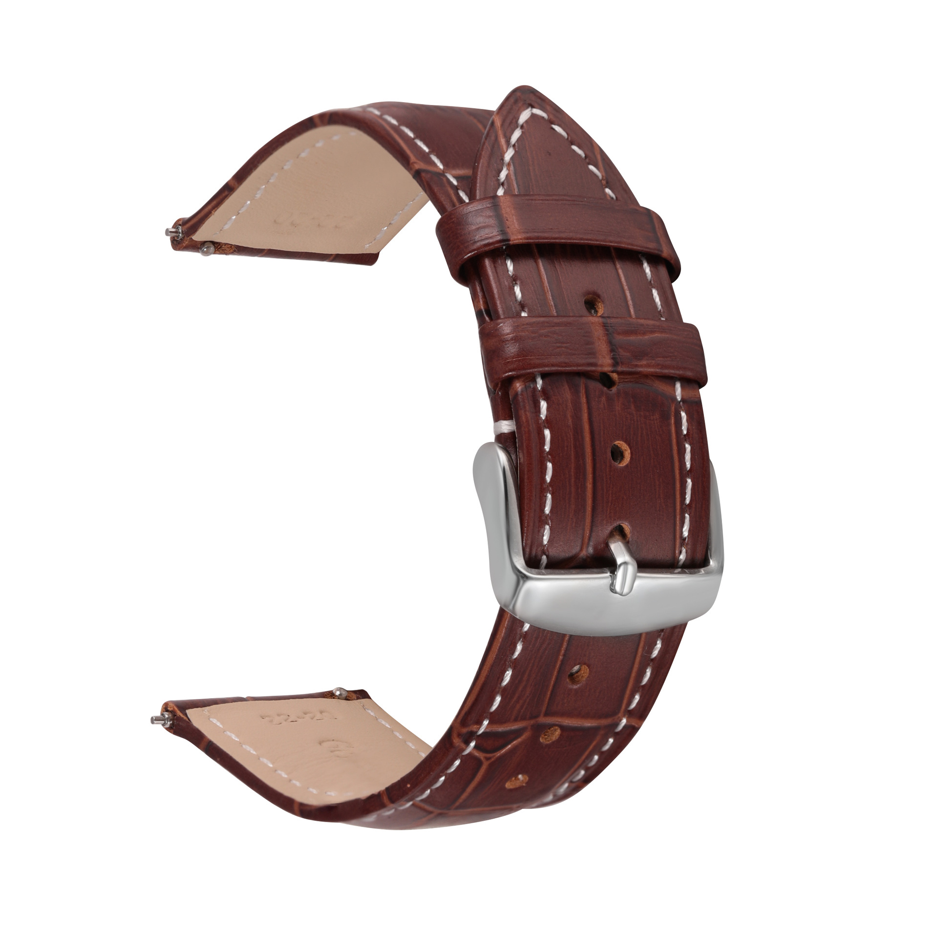 Correa de liberación rápida cinturón de cuero para hombres y mujeres para Huawei GT2 patrón de bambú piel de vaca Rongyao Huami reloj inteligente