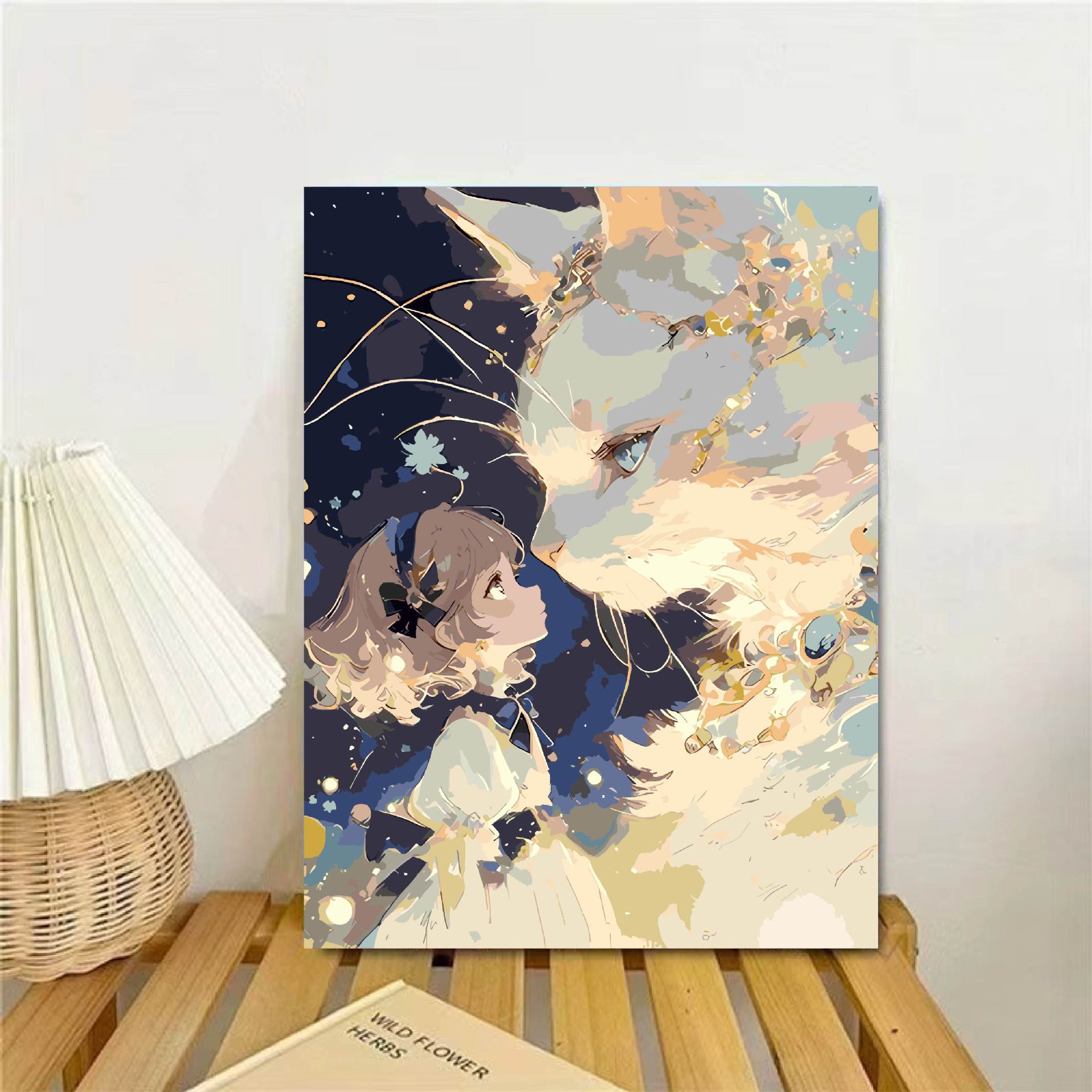 Gato chica pintura al óleo digital diy2025 nuevo sistema de curación para aliviar el aburrimiento pintado a mano relleno de pintura al óleo acrílico