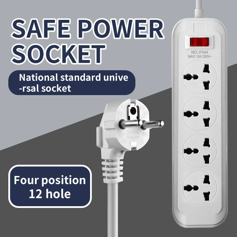 Enchufe transfronterizo estándar europeo estándar británico estándar americano placa de enchufe multi-enchufe de 2 metros zócalo universal puerto USB / PD enchufe