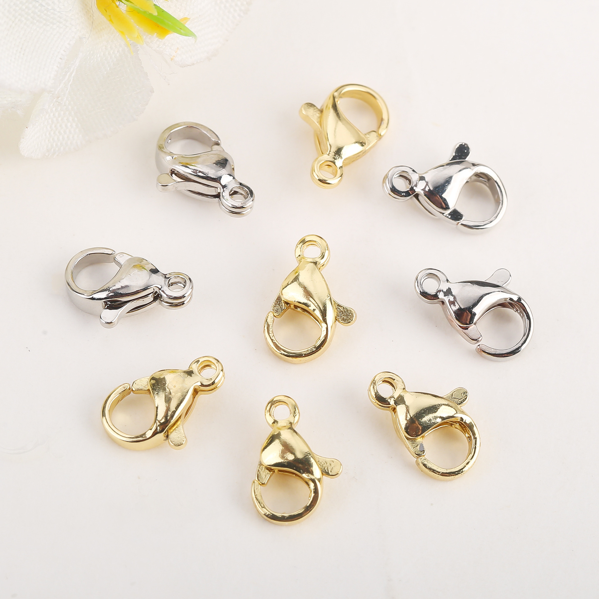18K Gold-Plated Color-Preserving Lobster Clasp DIY Accessories Necklace Bracelet Chain Connector End Clasp Jewelry Clasp Wholesale