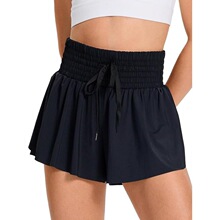 E 32805 High Waist Gym Yoga Shorts with ���R�d�羳�W��