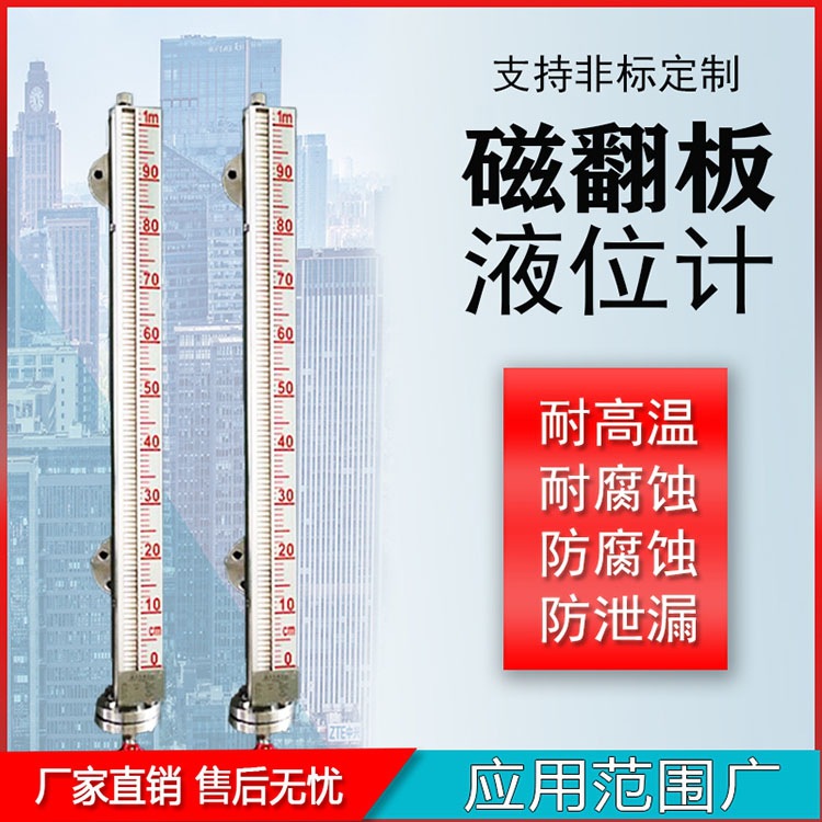 甲醇磁翻板液位计 DN40法兰安装PP磁翻板液位计盐酸磁性液位计