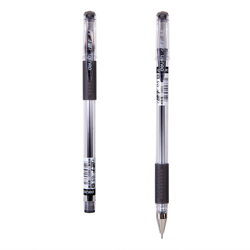 Deli s802 aguja completa neutral 0,5mm aguja completa recarga negro estudiante simple líquido recto de secado rápido image 3