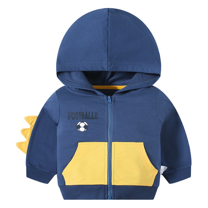 Ropa DE LOS NIÑOS nueva historieta del otoño suéter con capucha tridimensional abrigo suéter de los niños delantero y trasero impreso superior moda