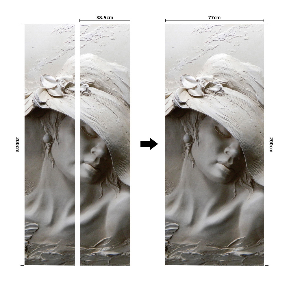 Pegatinas para puertas 3D respetuosas con el medio ambiente, autoadhesivos, fabricantes de origen al por mayor, patrones populares transfronterizos de alta definición, adhesivos para puertas impermeables, a prueba de aceite y antiincrustantes