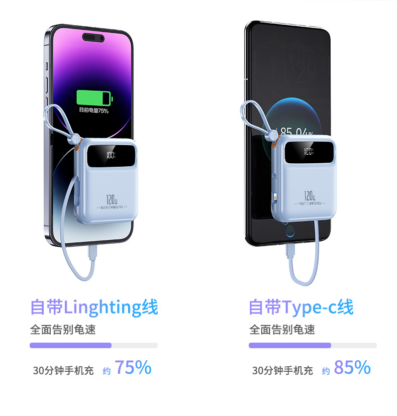Grenzüberschreitende Mini-Powerbank Superfast Charging 20000mAh große Kapazität kompakt tragbar Geschenklogo-Druck