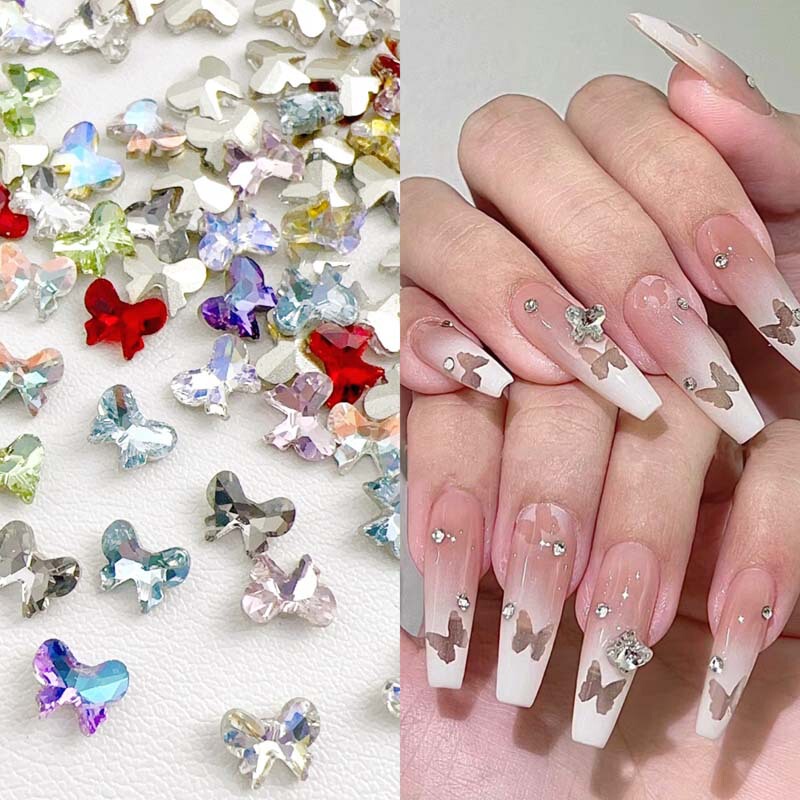 2024 New bow nail diamond accessories flash mini ribbon butterfly pointed special-shaped diamond nail decorations 2024 New bow nail diamond accessories flash mini ribbon butterfly pointed special-shaped diamond nail decorations