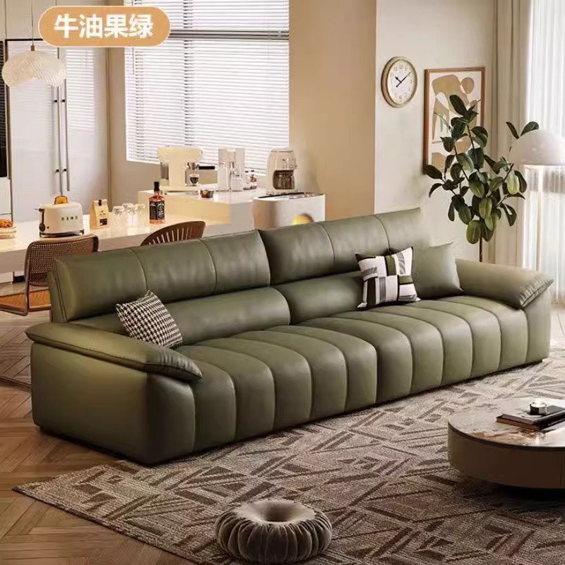 2025 nuevo gato garra de arena moderna simple sala de estar pequeña casa de tres o cuatro personas línea recta sofá de aire crema