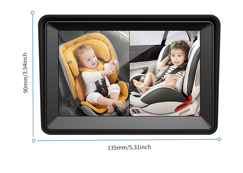 Car-Mounted Baby Monitor 5inch Monitor + Night Vision Camera Rear View Monitoring Image