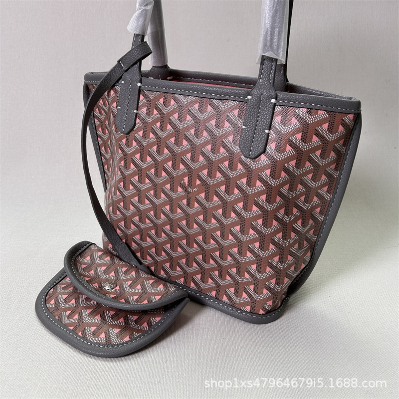 Tote bags両面トートバッグ小サイズ菜藍子カジュアル犬牙片肩女包子母ショッピングバッグ