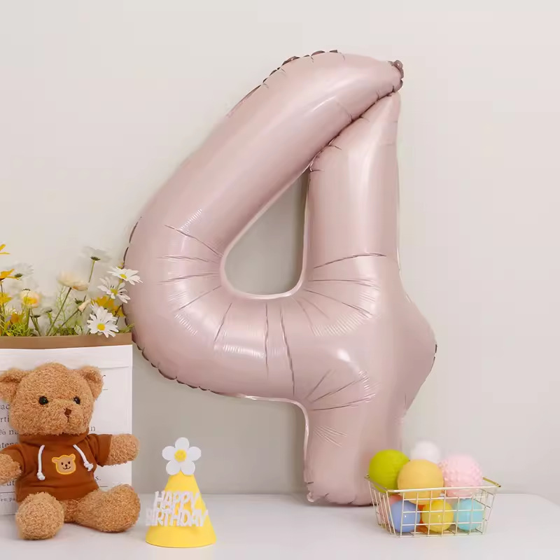 40inch アルミフィルムデジタルバルーン ベビーブルーピンク 女の子の誕生日シーンの装飾 ベビー123歳の誕生日の装飾|undefined