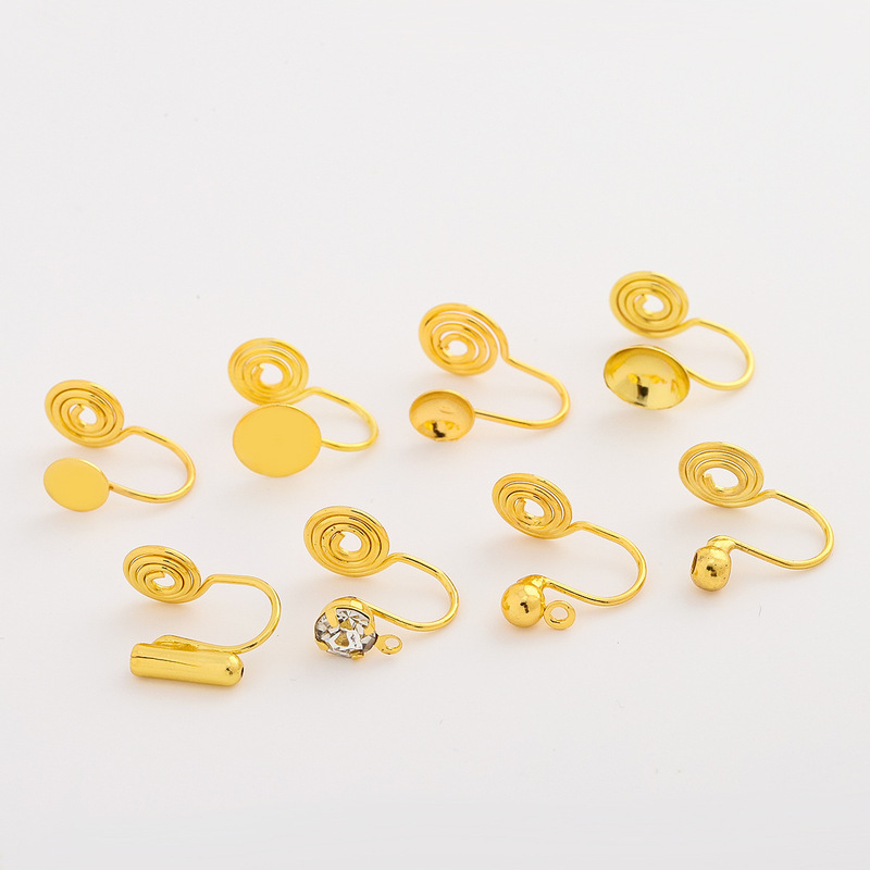 18K Ear Clip Converter Invisible Earrings Mosquito Incense Plate Ear Clip diy Ear Stud Ear Clip U-shaped Earrings without Ear Holes