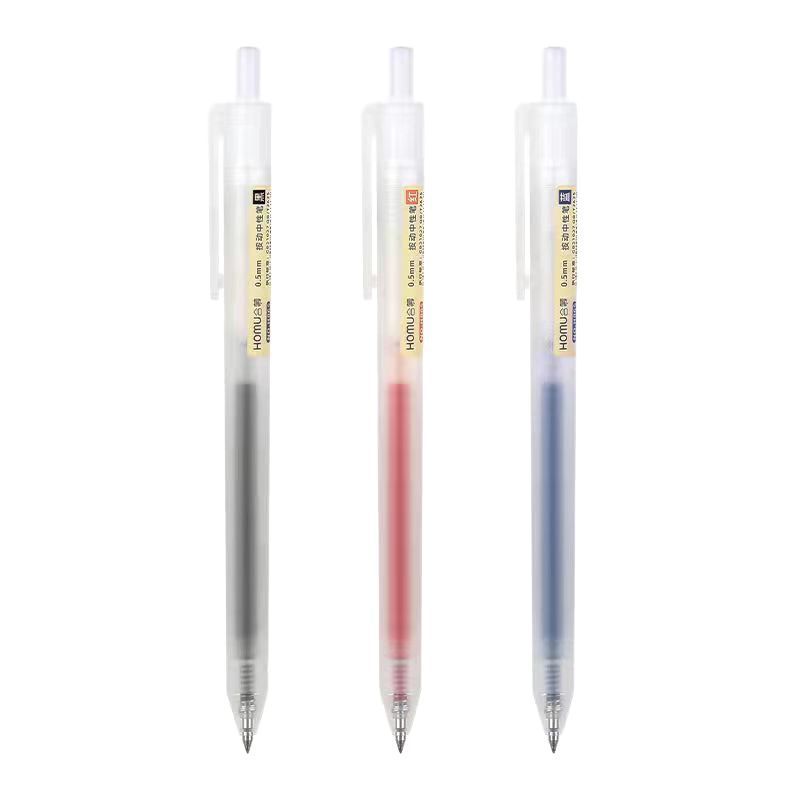 0.5mm bolígrafo blanco de presión de estupefacción de examen de estudiantes bolígrafo de bolígrafo transparente de alto valor de cara