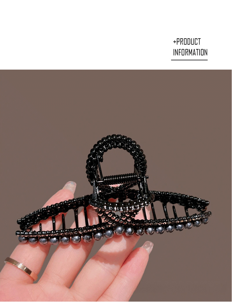 Autunno e inverno Nuovo Nero forcina per capelli da donna di alta qualità senso posteriore della testa piastra per capelli grande clip di squalo temperamento copricapo_voghion.com