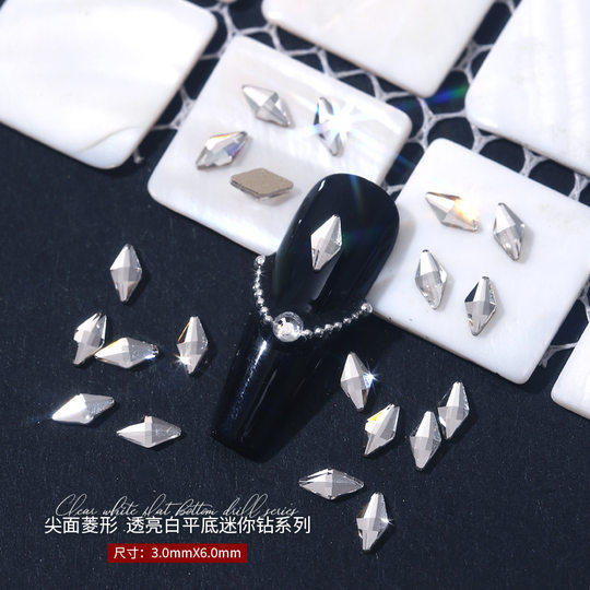 Mini small size shaped flat diamond flash mixed diamond white mixed jewelry k9 diamond nail jewelry wholesale