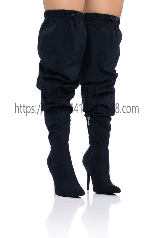 Cross-border independent station ins fashion catwalk loose stiletto heel Boots women's shoes Long Boots Amazon