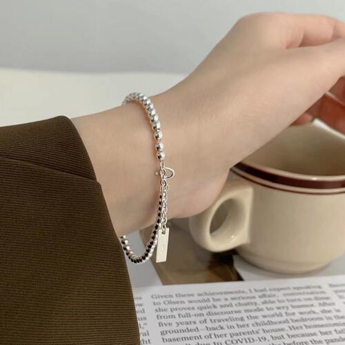 Fan Zhiqiao French style jewelry 925 sterling silver round beads golden Buddha bead bracelet niche extremely simple INS hand jewelry
