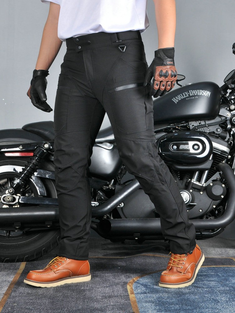 VOLERO motocicleta anti-caída pantalones de ciclismo impermeable a prueba de viento respirable elástico de cintura alta locomotora anti-caída protector de brazo