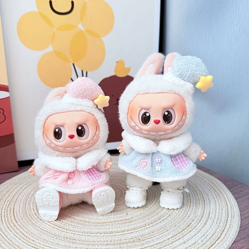 Кукольный комплект Labbu 17 см LABUBU кукольная одежда, blind box, сидящая партия первого, второго и третьего поколения, музыкальный ангел, комплект