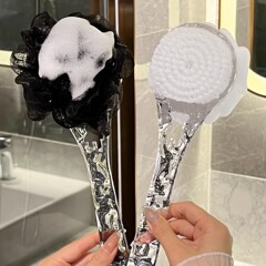 ツーインワンブラシ、長柄バスブラシ、両面バスブラシ、グレーミッドバスブラシ、背中こすり、柔らかい毛