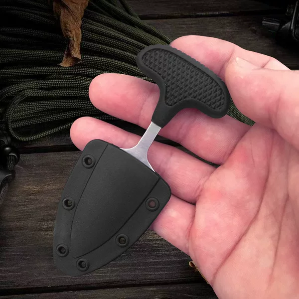 Multifunctional Stainless Steel Plastic Handle Serrated Small Straight Knife Portable Camping Mini Express Knife 2