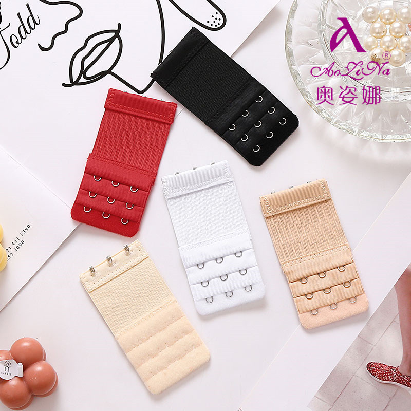 Factory wholesale stainless steel three rows three fasteners brassiere with elastic back extension clasp small three rows three fasteners elastic extended clasp