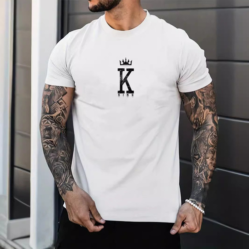 Eurasian men's summer loose casual printed T-shirt top