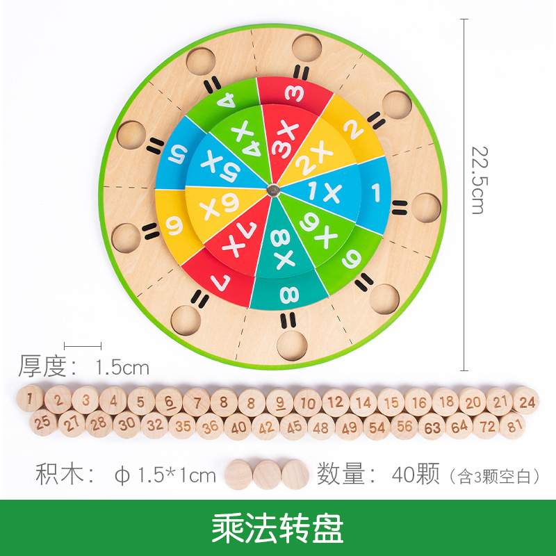 Fórmula de multiplicación de segundo grado, herramienta de enseñanza del plato giratorio 99 tabla de multiplicar, entrenamiento especial, un litro, dos multiplicaciones, iluminación, recitación, artefacto