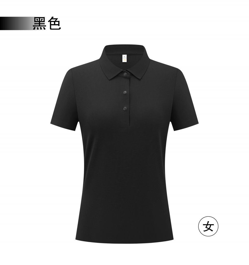 Áo polo nữ tay ngắn cổ bẻ phong cách hiện đại — Màu đen (Phong cách FILA dành cho nữ)