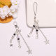 New hot girl style hollow five-pointed star keychain pendant creative transparent beaded accessories earphone package decoration