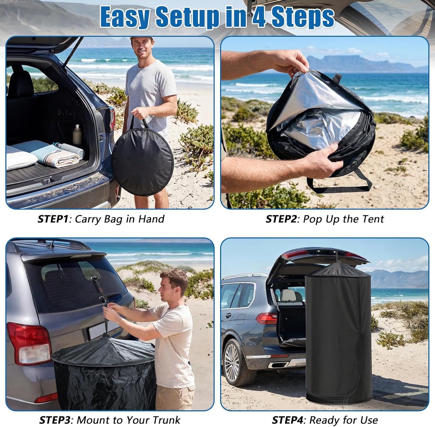 Cross-Border Outdoor Car-Mounted Changing Tent for Camping, Portable Shower and Bath, Easy to Set Up, Simple Changing Room and Toilet