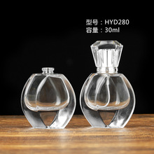 厂家现货玻璃香水瓶 30ml透明空瓶按压细喷雾香水分装瓶亚克力罩