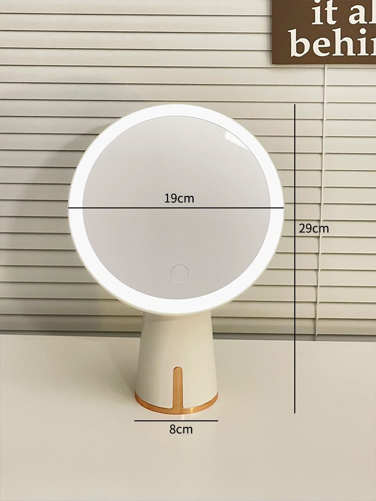 Espejo de maquillaje ligero de lujo de escritorio lámpara led dormitorio hogar espejo de vestir de escritorio hogar inwind pequeño espejo portátil de red