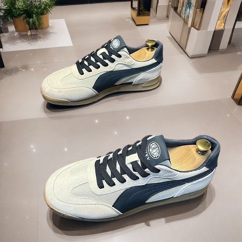 Trendy Brand Men's Shoes New Breathable Deodorant Printed Canvas Board Shoes Korean-style Low-top All-match Sports Casual Shoes Color Matching