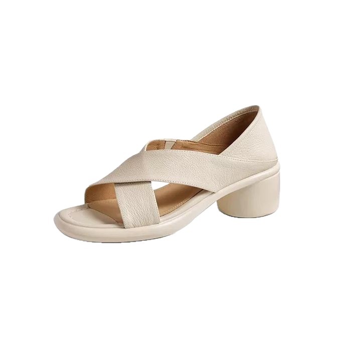 2026 nuevo producto de verano de moda confortable tacones redondos tendencia de tacones sólidos sandalias de dedo abierto