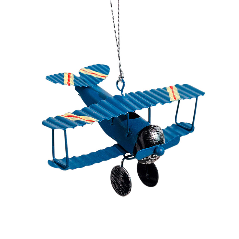 Navidad estilo europeo retro avión de hierro forjado modelo colgante creativo interior sala de estar habitación de los niños decoración del hogar