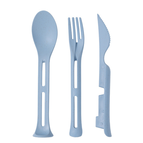 Creative outdoor travel portable set of wheat straw knife, fork, and spoon tableware