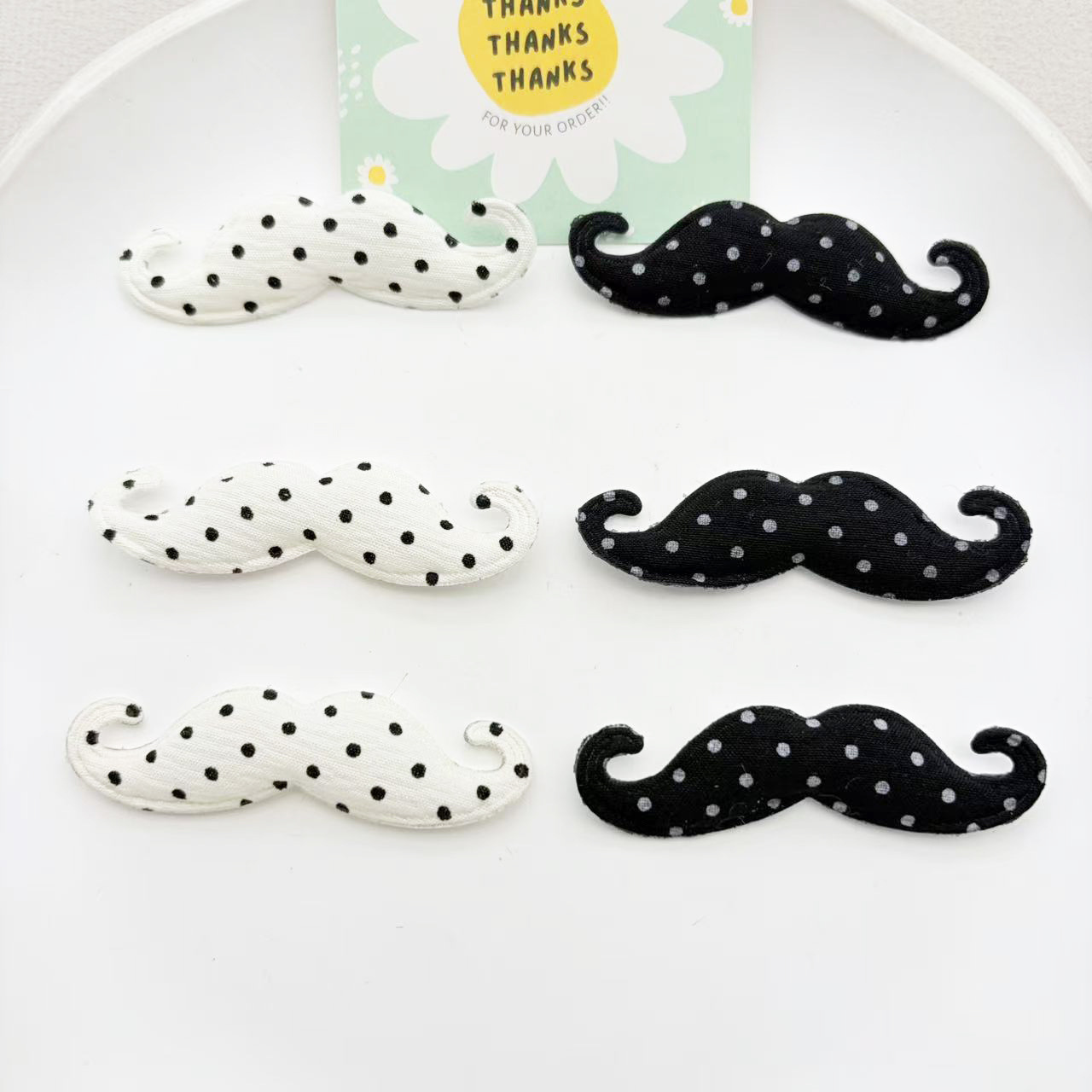 New 6cm Single-Sided Polka Dot Beard Fabric Accessories DIY Toy Doll Decoration Materials Wholesale