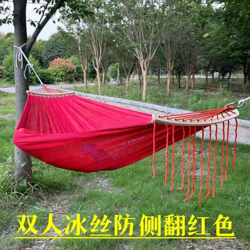El fabricante Fuhua suministra una hamaca de malla de seda de hielo, transpirable, con tela de malla pequeña, en un bolsito pequeño para acampar. image 17