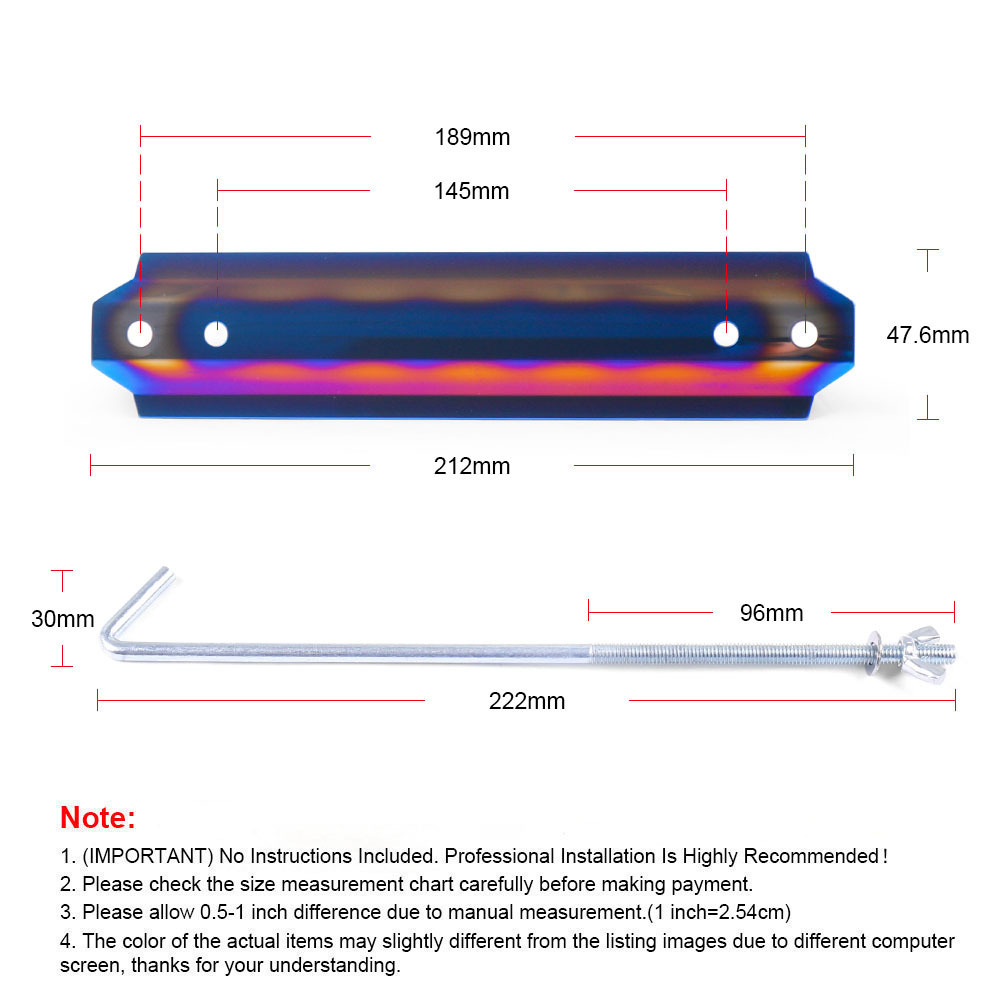 Universal car modification battery bracket, blue-coated with dazzling carbon pattern, battery fixing bracket with screw metal support