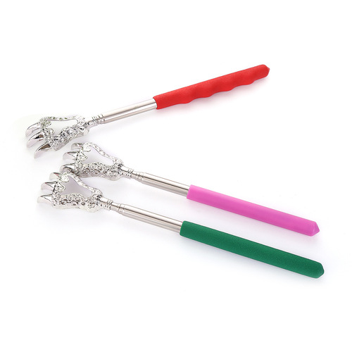 Stainless steel retractable dinosaur claw back scratcher self-operating backscratcher