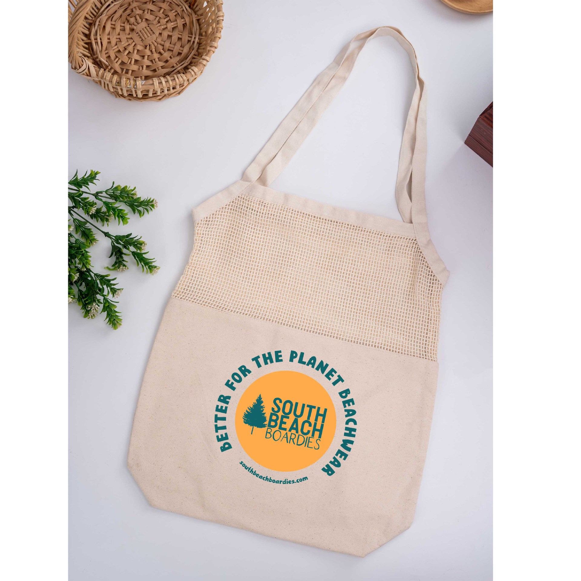 跨境热销 CB014网格手提棉布袋空白帆布袋 可烫画丝印logo现货