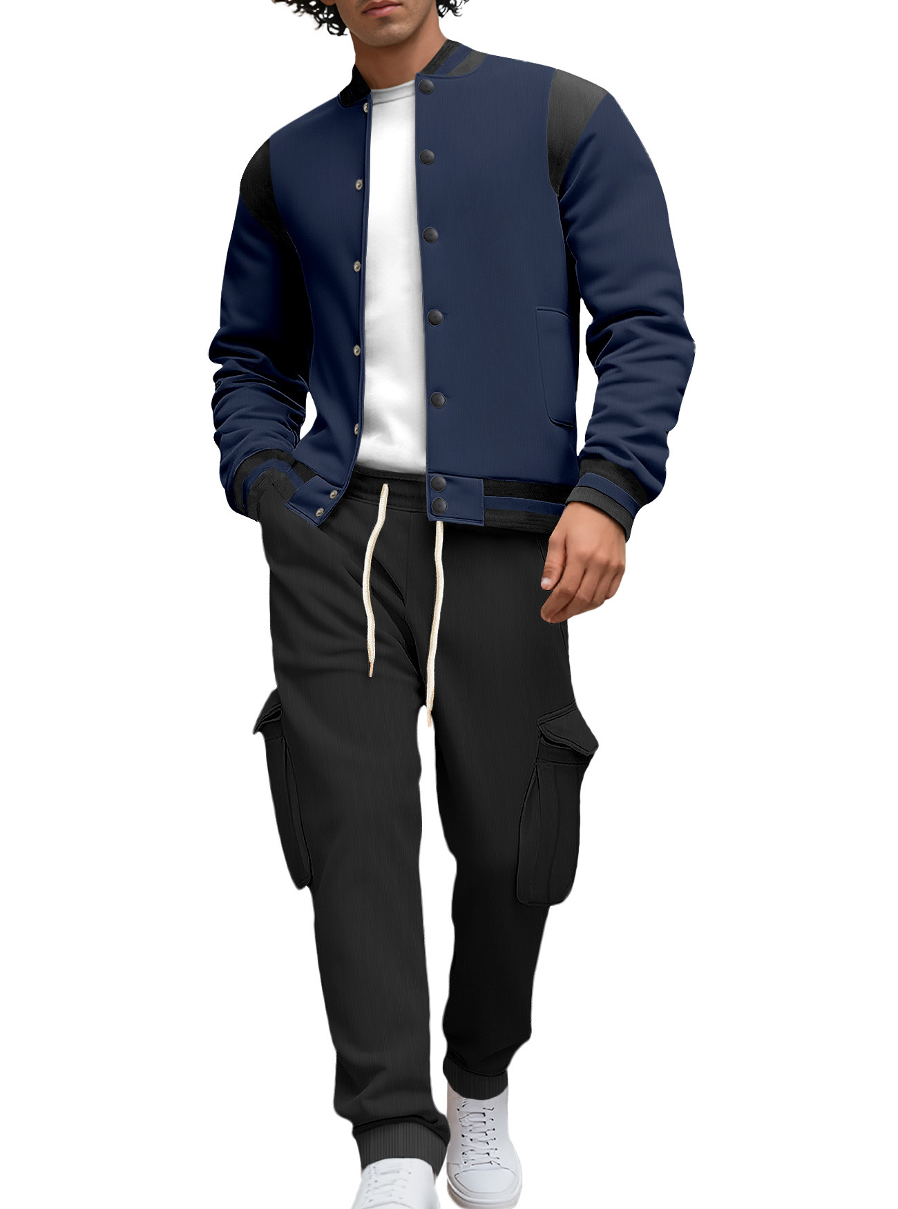 Nuevo transfronterizo Europa y América Amazon nuevo otoño y invierno ropa de hombre cardigan universal ropa de béisbol deportiva casual hombre conjunto