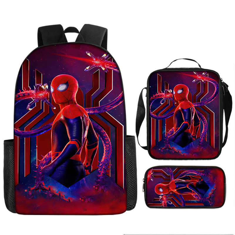 Marvel Spider-Man Avengers Peripheral Trendy Primary and Secondary School Students' Schoolbags, Backpacks, Shoulder Bags, Pencil Bags, Three-Piece Set Wholesale Marvel Spider-Man Avengers Peripheral Trendy Primary and Secondary School Students' Schoolbags, Backpacks, Shoulder Bags, Pencil Bags, Three-Piece Set Wholesale
